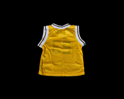 Yellow sleeveless jersey on a white background